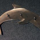 Edelstahl Delfin 28 x 19 cm mit Haken als Schlüsselbrett